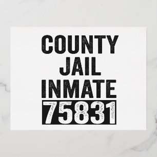 Gefängnisinsasse 75831 Weihnachtsgefängnis Folie Einladungspostkarte