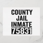 Gefängnisinsasse 75831 Weihnachtsgefängnis Folie Einladungspostkarte (Vorderseite)