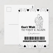 Gefängniskarten Lange-Distanz-Besuch-Paar-Herzen Postkarte (Vorne/Hinten)