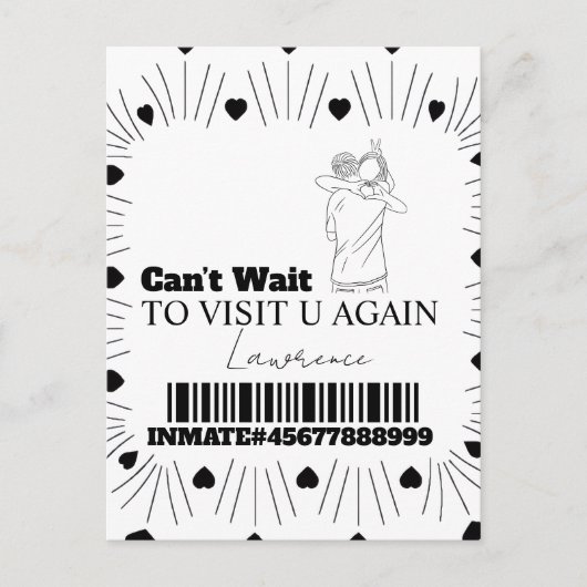 Gefängniskarten Langstrecken-Besuch Paare Postkarte (Vorderseite)
