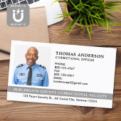 Gefängniswärter für Foto des Zollbeamten Magnetische Visitenkarte