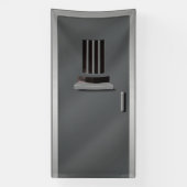 Gefängniszelle Tür Peeking Inmate Halloween Banner (Vertikal)