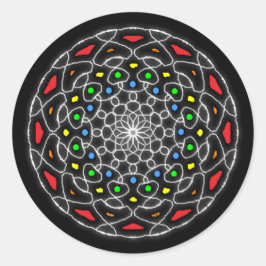 Gefärbte Kaleidoskop-Psychedelikatsticker Runder Aufkleber