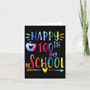 Gefärbte Krawatte 100 Schultage 100 Schultag Karte