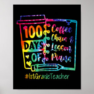 Gefärbte Krawatte 100 Tage Kaffee und Chaos Tee 1. Poster