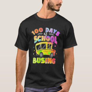 Gefärbte Krawatte 100 Tage Schulbusfahrer Übereins T-Shirt