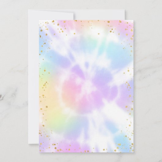 Gefärbte Krawatte 10. Geburtstag Einladung (Rückseite)