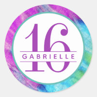 Gefärbte Krawatte 16. Geburtstag Personalisierter