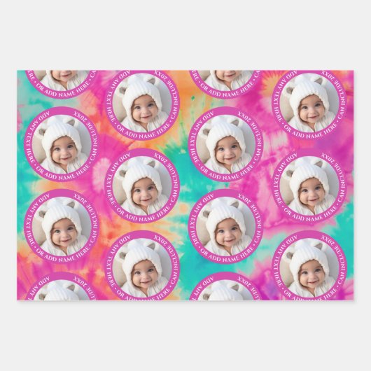 Gefärbte Krawatte - 1 Foto - Benutzerdefinierter T Geschenkpapier Set (Vorderseite)