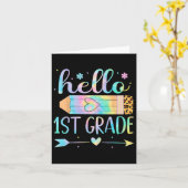 Gefärbte Krawatte 1. Klasse zurück in die Schule H Karte (Gelbe Blume)