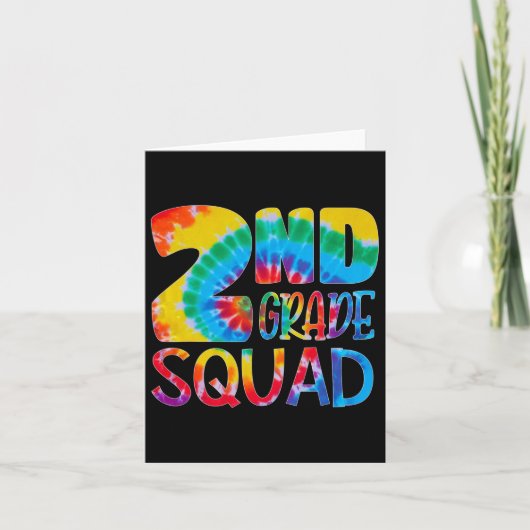 Gefärbte Krawatte 2. Klasse Squad Lehrerin Student Karte (Vorderseite)