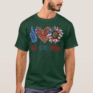 Gefärbte Krawatte 4. Juli Peace Liebe America Sunf T-Shirt