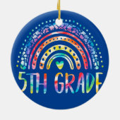 Gefärbte Krawatte 5th Grade Rainbow Lehrer Student Keramik Ornament (Hinten)