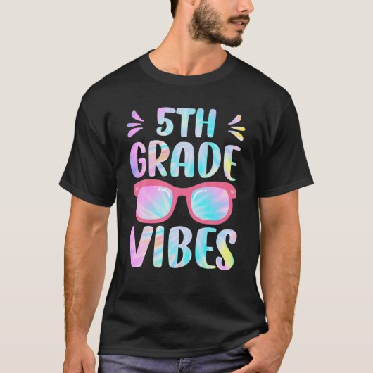 Gefärbte Krawatte 5th Grade Vibes 5th Grade Squad T-Shirt (Vorderseite)