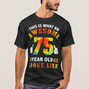Gefärbte Krawatte 75. Geburtstag Geschenke 75 Jahr T-Shirt