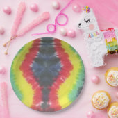 gefärbte Krawatte 9 Zollpapier-Teller rasta Pappteller (Party)