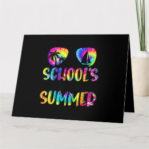 Gefärbte Krawatte am letzten Schultag im Sommer Karte