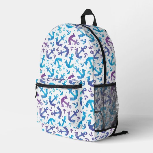 Gefärbte Krawatte Anchor Muster Bedruckter Rucksack (Rückseitige Ecke Rechts)