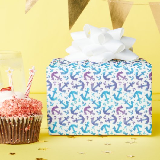 Gefärbte Krawatte Anchor Muster Geschenkpapier (Geburtstagsparty)