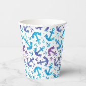 Gefärbte Krawatte Anchor Muster Pappbecher (Vorderseite)