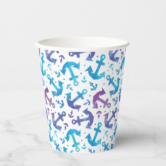 Gefärbte Krawatte Anchor Muster Pappbecher (Vorderseite)