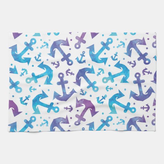 Gefärbte Krawatte Anker Muster 2 Geschirrtuch (Horizontal)