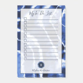 Gefärbte Krawatte-Aquarellfarbenmonogramm für blau Post-it Klebezettel (Vorderseite)