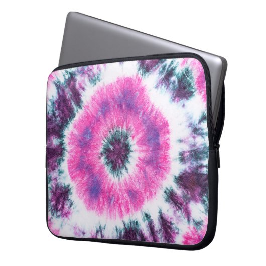 gefärbte Krawatte auf Baumwollgewebe abstrac handg Laptopschutzhülle (Vorderseite Links)