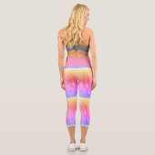 Gefärbte Krawatte aus Baumwolle Hochgebranntes Cap Capri Leggings (Rückseite)