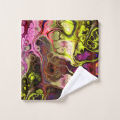 Gefärbte Krawatte aus rosa und chartreuse Marmor Badhandtuch Set (Waschlappen)