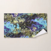 Gefärbte Krawatte aus schwarzem und blauem Marmor Badhandtuch Set (Handtuch)