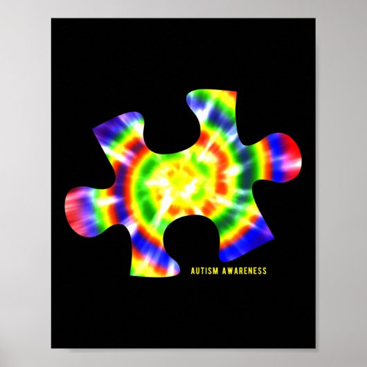 Gefärbte Krawatte Autismus Bewusstsein Poster (Vorne)