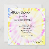 Gefärbte Krawatte Baby Shower lädt ein Einladung (Rückseite)