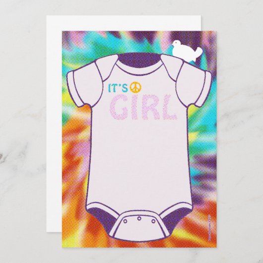 Gefärbte Krawatte Babydusche Einladungen (Vorne/Hinten)