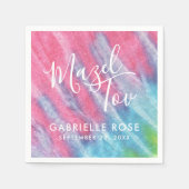 Gefärbte Krawatte Bat Mitzvah Pink Mazel Tov Custo Serviette (Vorderseite)