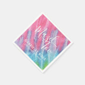 Gefärbte Krawatte Bat Mitzvah Pink Mazel Tov Custo Serviette (Ecke)