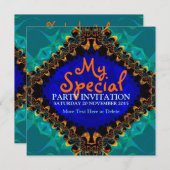 Gefärbte Krawatte Batik Fraktal Einladung (Vorne/Hinten)