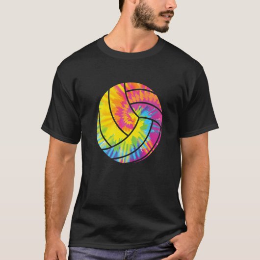 Gefärbte Krawatte Beach Volleyball Retro Setters P T-Shirt (Vorderseite)