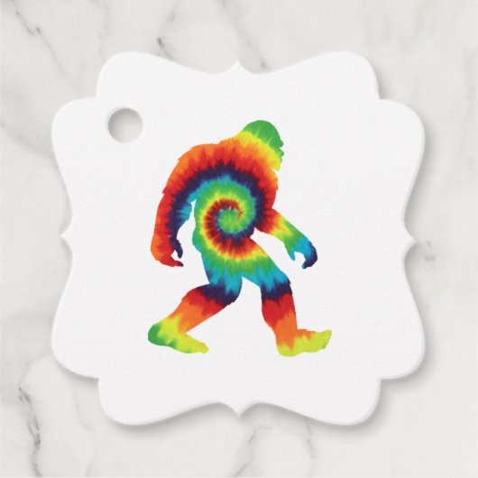 Gefärbte Krawatte Bigfoot Geschenkanhänger (Vorderseite)