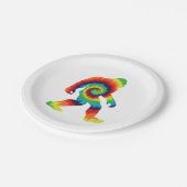 Gefärbte Krawatte Bigfoot Pappteller (Schrägansicht)