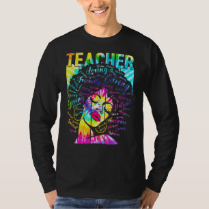 Gefärbte Krawatte Black Teacher Natural Afro Hair T-Shirt