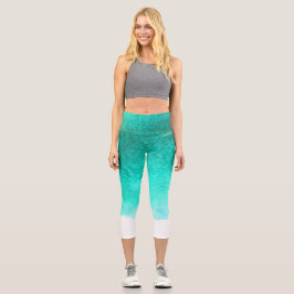 Gefärbte Krawatte blau Aquarell künstlerische farb Capri Leggings