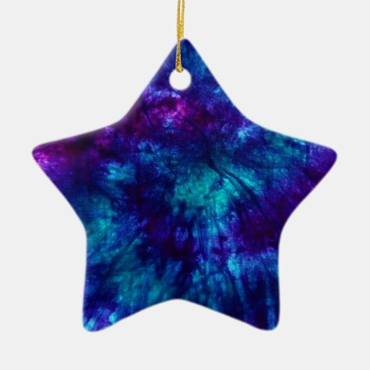 Gefärbte Krawatte/Blau und Grün Keramik Ornament (Vorne)