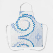 Gefärbte Krawatte Blau weißer Swirl funky Retromus Schürze (Vorderseite)