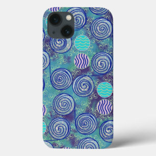 Gefärbte Krawatte Blue Circles Pattern Case-Mate iPhone Hülle