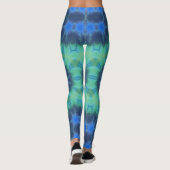 Gefärbte Krawatte Blue Green Yoga Gym Sport Leggin Leggings (Rückseite)