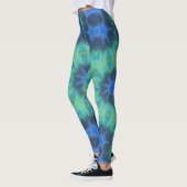 Gefärbte Krawatte Blue Green Yoga Gym Sport Leggin Leggings (Links)