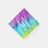 Gefärbte Krawatte Blue Personalisiert Paper Party Serviette (Ecke)