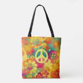 Gefärbte Krawatte Boho Hippy 60er Peace Sign Tasche (Rückseite)