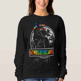 Gefärbte Krawatte Bonusmomsaurus Bonus Mama Dinosa Sweatshirt